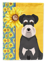 Load image into Gallery viewer, Summer Sunflowers Black and Silver Natural Ears Schnauzer Garden Flag – Decorative Outdoor Yard Flag