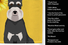 Load image into Gallery viewer, Summer Sunflowers Black and Silver Schnauzer Kitchen Towel