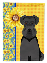 Load image into Gallery viewer, Summer Sunflowers Black Natural Ears Schnauzer Garden Flag – Decorative Outdoor Yard Flag