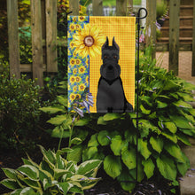 Load image into Gallery viewer, Summer Sunflowers Black Schnauzer Garden Flag – Decorative Outdoor Yard Flag