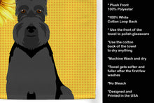 Load image into Gallery viewer, Summer Sunflowers Black Schnauzer Kitchen Towel