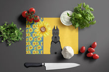 Load image into Gallery viewer, Summer Sunflowers Black Schnauzer Glass Cutting Boards – Durable, Decorative Kitchen Art Large