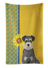 Load image into Gallery viewer, Summer Sunflowers Salt Pepper Natural Ears Schnauzer Kitchen Towel