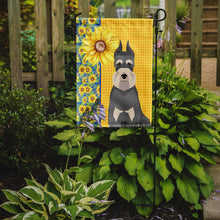 Load image into Gallery viewer, Summer Sunflowers Salt Pepper Schnauzer Garden Flag – Decorative Outdoor Yard Flag