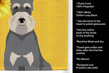 Load image into Gallery viewer, Summer Sunflowers Salt Pepper Schnauzer Kitchen Towel