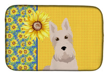 Load image into Gallery viewer, Summer Sunflowers Wheaten Scottish Terrier Dish Drying Mat – Absorbent, Artistic Kitchen Essentials