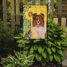 Load image into Gallery viewer, Summer Sunflowers Sable Sheltie Garden Flag – Decorative Outdoor Yard Flag