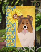 Load image into Gallery viewer, Summer Sunflowers Sable Sheltie Garden Flag – Decorative Outdoor Yard Flag