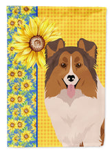 Load image into Gallery viewer, Summer Sunflowers Sable Sheltie Garden Flag – Decorative Outdoor Yard Flag