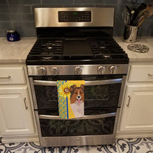 Load image into Gallery viewer, Summer Sunflowers Sable Sheltie Kitchen Towel