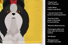 Load image into Gallery viewer, Summer Sunflowers Black and White Shih Tzu Kitchen Towel