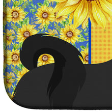 Load image into Gallery viewer, Summer Sunflowers Black Shih Tzu Dish Drying Mat – Absorbent, Artistic Kitchen Essentials