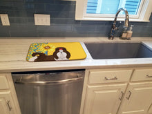 Load image into Gallery viewer, Summer Sunflowers Liver and White Shih Tzu Dish Drying Mat – Absorbent, Artistic Kitchen Essentials