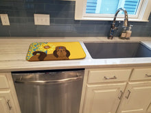 Load image into Gallery viewer, Summer Sunflowers Red Shih Tzu Dish Drying Mat – Absorbent, Artistic Kitchen Essentials