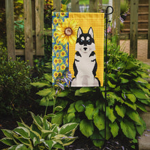 Load image into Gallery viewer, Summer Sunflowers Black Siberian Husky Garden Flag – Decorative Outdoor Yard Flag