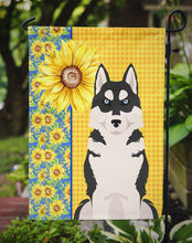 Load image into Gallery viewer, Summer Sunflowers Black Siberian Husky Garden Flag – Decorative Outdoor Yard Flag