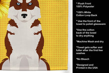 Load image into Gallery viewer, Summer Sunflowers Red Siberian Husky Kitchen Towel