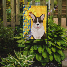 Load image into Gallery viewer, Summer Sunflowers Brindle Cardigan Corgi Garden Flag – Decorative Outdoor Yard Flag