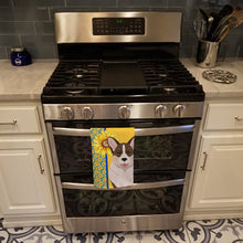 Load image into Gallery viewer, Summer Sunflowers Brindle Cardigan Corgi Kitchen Towel