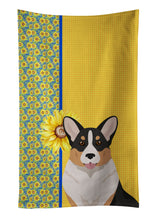 Load image into Gallery viewer, Summer Sunflowers Tricolor Cardigan Corgi Kitchen Towel