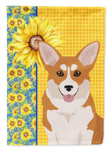Load image into Gallery viewer, Summer Sunflowers Red Pembroke Corgi Garden Flag – Decorative Outdoor Yard Flag