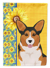 Load image into Gallery viewer, Summer Sunflowers Sable Pembroke Corgi Garden Flag – Decorative Outdoor Yard Flag