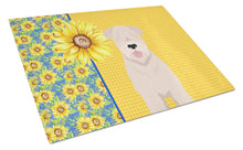 Load image into Gallery viewer, Summer Sunflowers Soft Coated Wheaten Terrier Glass Cutting Boards – Durable, Decorative Kitchen Art Large