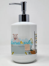 Load image into Gallery viewer, White Pit Bull Terrier Ceramic Soap Dispenser