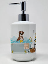 Load image into Gallery viewer, Natural Eared Red Brindle Boxer Ceramic Soap Dispenser