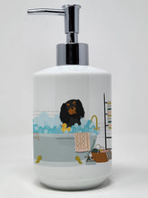 Load image into Gallery viewer, Black and Tan Cavalier Spaniel Ceramic Soap Dispenser