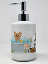 Load image into Gallery viewer, Longhaired Gold Chihuahua Ceramic Soap Dispenser