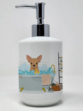 Load image into Gallery viewer, Gold Chihuahua Ceramic Soap Dispenser