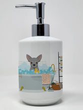 Load image into Gallery viewer, Silver Chihuahua Ceramic Soap Dispenser