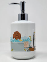 Load image into Gallery viewer, Longhair Red Dachshund Ceramic Soap Dispenser