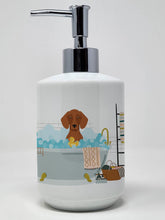 Load image into Gallery viewer, Red Dachshund Ceramic Soap Dispenser