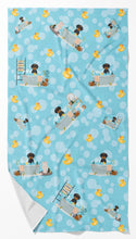 Load image into Gallery viewer, Wirehair Black and Tan Dachshund Bath Towel Large