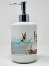 Load image into Gallery viewer, Black and Silver German Shepherd Ceramic Soap Dispenser