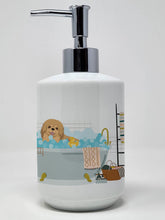 Load image into Gallery viewer, Gold Pekingese Ceramic Soap Dispenser