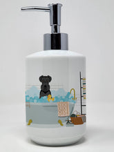 Load image into Gallery viewer, Black Natural Ears Schnauzer Ceramic Soap Dispenser
