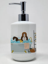 Load image into Gallery viewer, Red and White Shih Tzu Ceramic Soap Dispenser