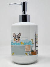 Load image into Gallery viewer, Blue Merle Cardigan Corgi Ceramic Soap Dispenser