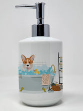 Load image into Gallery viewer, Red Cardigan Corgi Ceramic Soap Dispenser