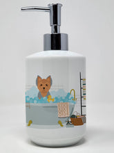 Load image into Gallery viewer, Blue and Tan Puppy Cut Yorkshire Terrier Ceramic Soap Dispenser