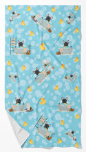 Load image into Gallery viewer, Black French Bulldog in Bathtub Bath Towel Large
