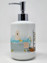 Load image into Gallery viewer, South Russian Sheepdog in Bathtub Ceramic Soap Dispenser