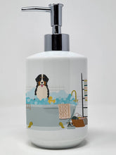 Load image into Gallery viewer, Bernese Mountain Dog in Bathtub Ceramic Soap Dispenser