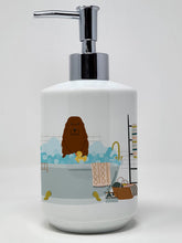 Load image into Gallery viewer, Caucasian Shepherd Dog in Bathtub Ceramic Soap Dispenser