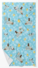 Load image into Gallery viewer, Chocolate Labrador in Bathtub Bath Towel Large