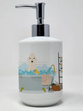 Load image into Gallery viewer, Sandy Bedlington Terrier in Bathtub Ceramic Soap Dispenser