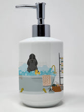 Load image into Gallery viewer, Black Cocker Spaniel in Bathtub Ceramic Soap Dispenser